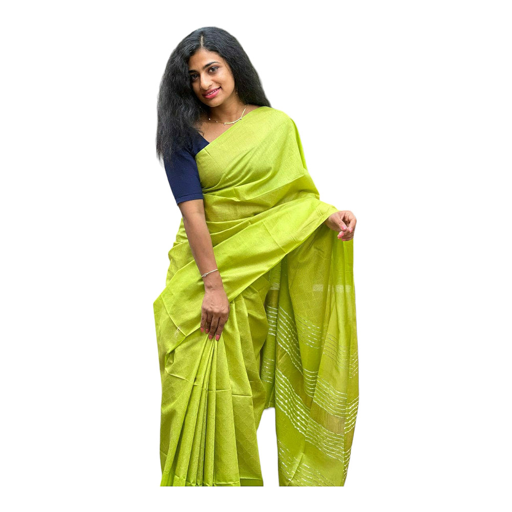 Handloom Beautiful Pista Green Saree
